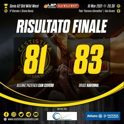 Sconfitta immeritata per la Cestistica San Severo. Ravenna vince di due punti i suoi due punti 83-81