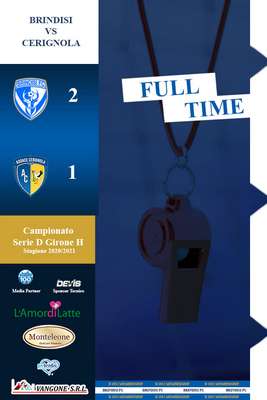 L'Audace Cerignola beffato in pieno recupero a Brindisi con il punteggio di 2-1
