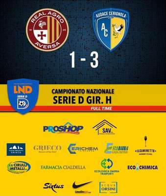 L'Audace Cerignola espugna 3-1 il terreno dell'Aversa e sogna ancora i play-off