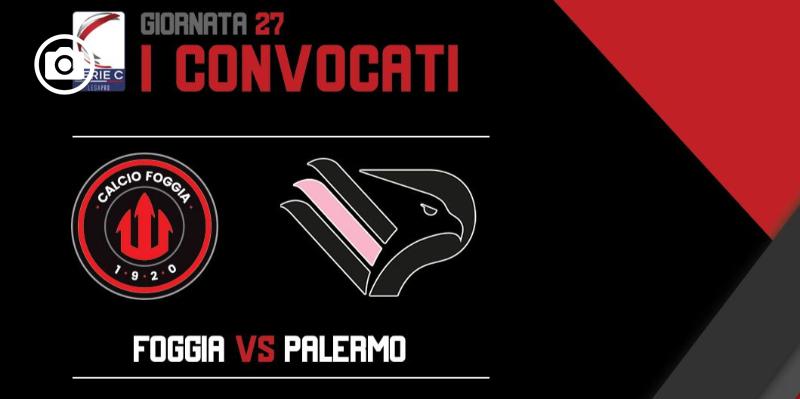 Calcio Foggia 1920-Palermo, i convocati rossoneri
