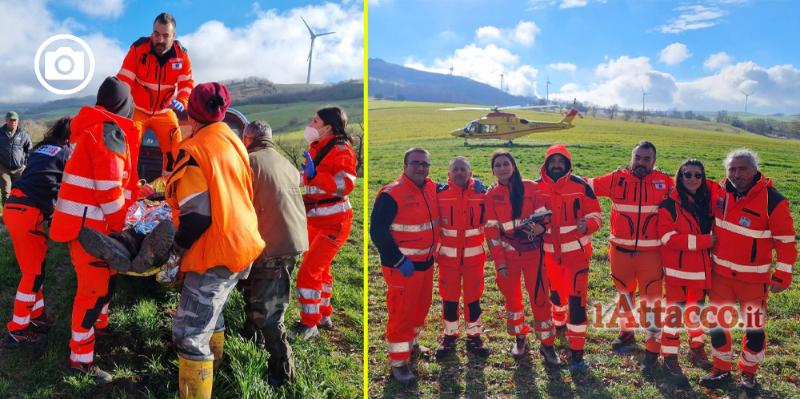 Operatori 118 soccorrono cacciatore colto da malore a Roseto, pick-up e elisoccorso per il malcapitato